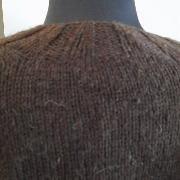Brown Wool Chunkyl Fall Cardigan - Picture 5 of 5